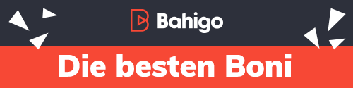 Bahigo Bonus Aktion mit modernem Banner und Konfetti